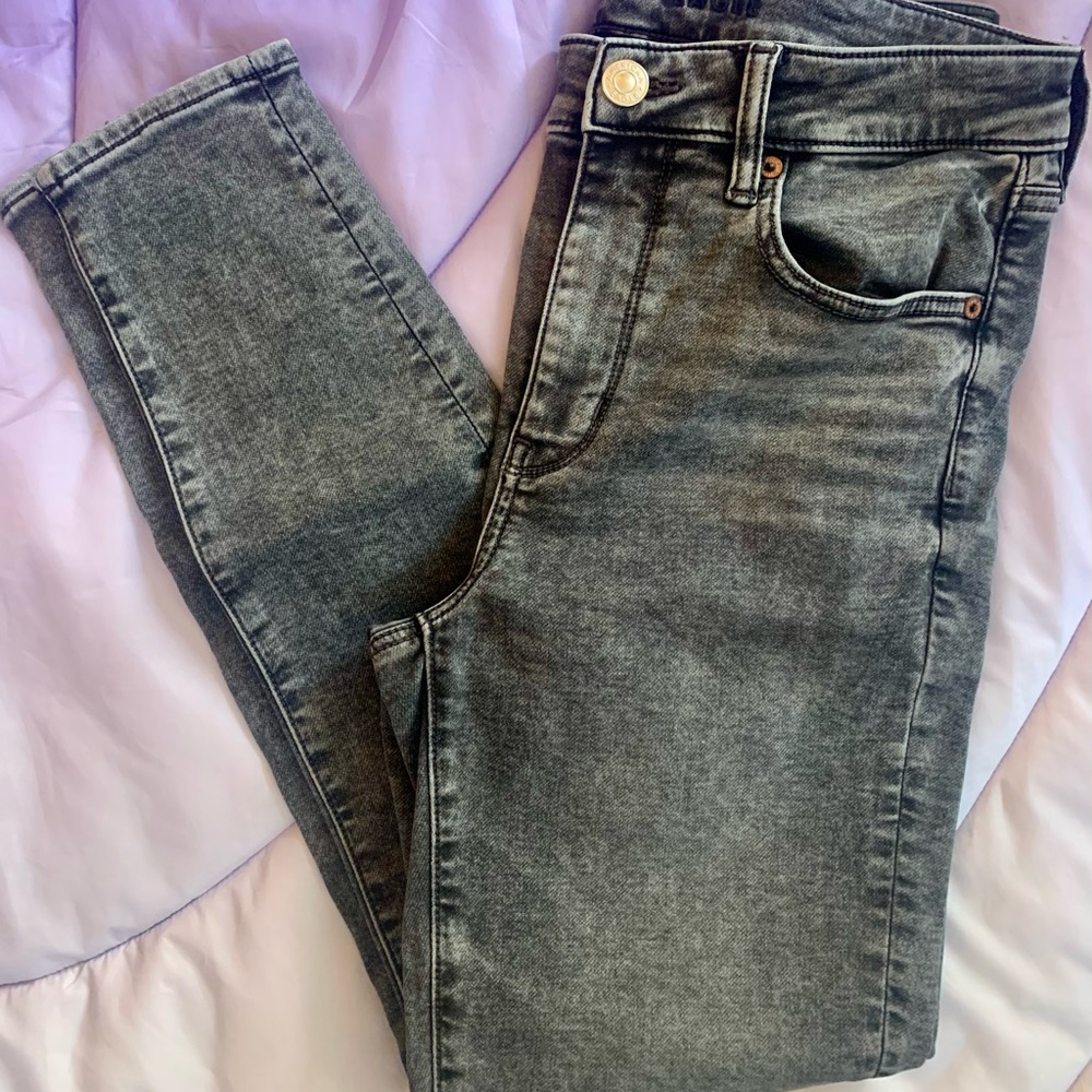 American Eagle Outfitters Women's Gray/Black Jeggings - Picture 5 of 5